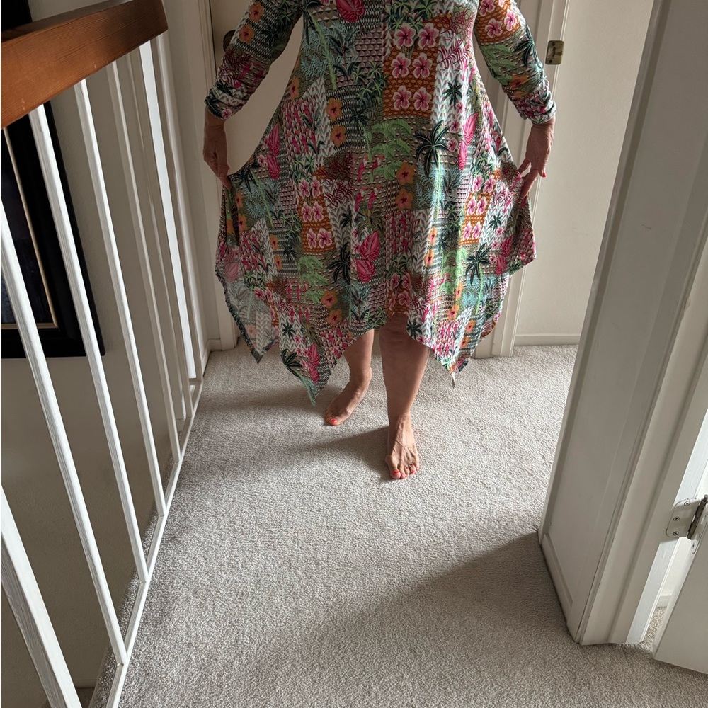 Robert Louis Asymmetrical Floral Dress - Multicolor